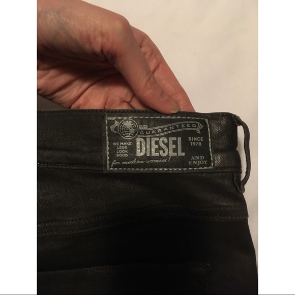 Diesel Stretch Jeggings Dark Grey/Black wet look! - Picture 6 of 6